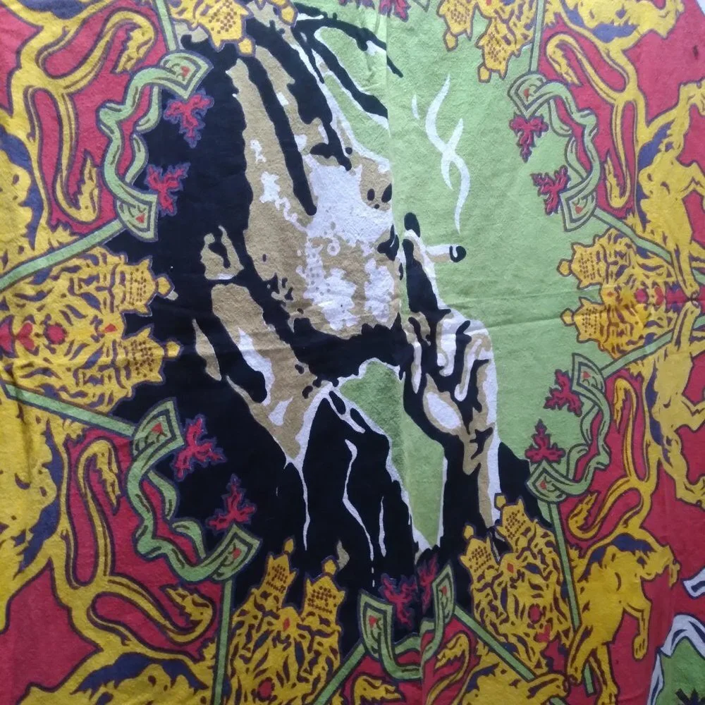 Bob Marley Cannabis Marijuana Smoke Joint Mandala Tapestry LARGE